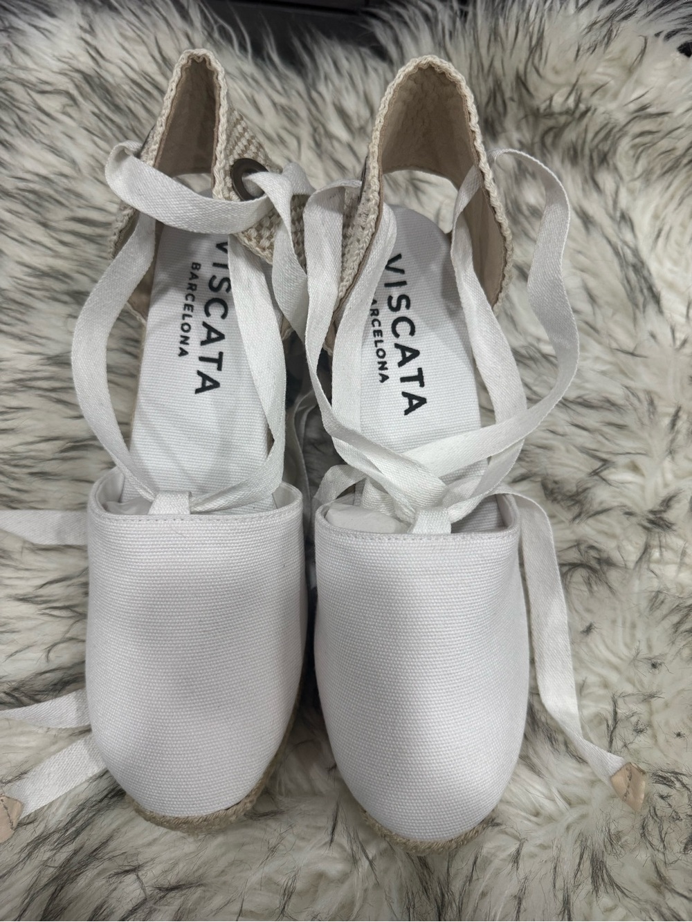 VISCATA Barcelona White Canvas Espadrille Sandals